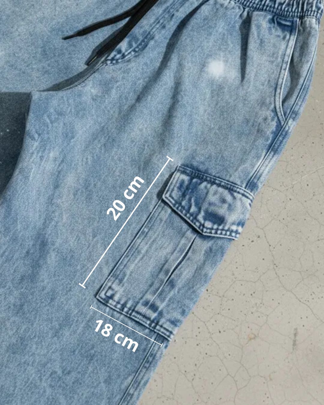 CALÇA CARGO JEANS NEW POCKETS JOHN ROGER - DELAVE MARMORIZADO