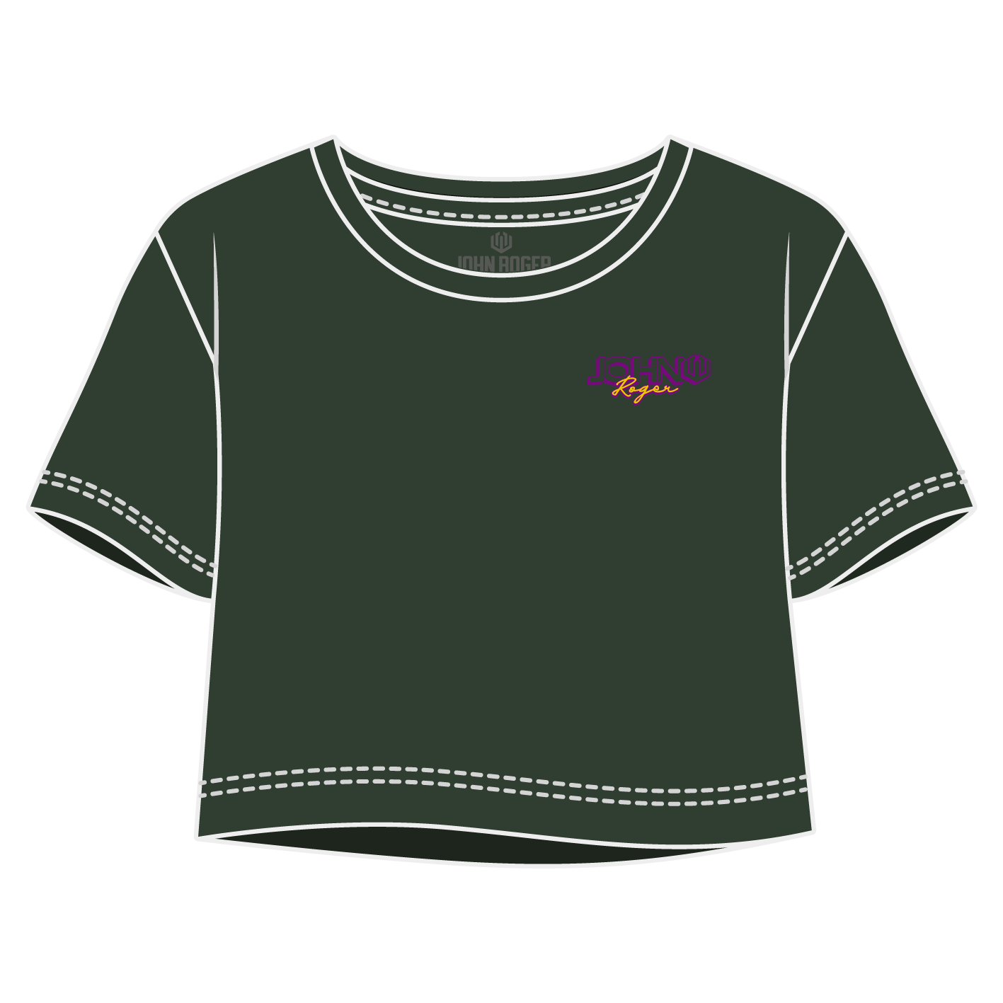 CROPPED OVERSIZED 3D TYPOGRAPHY JOHN ROGER - VERDE FLORESTA