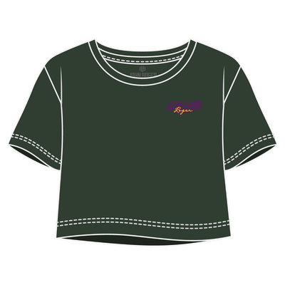 CROPPED OVERSIZED 3D TYPOGRAPHY JOHN ROGER - VERDE FLORESTA