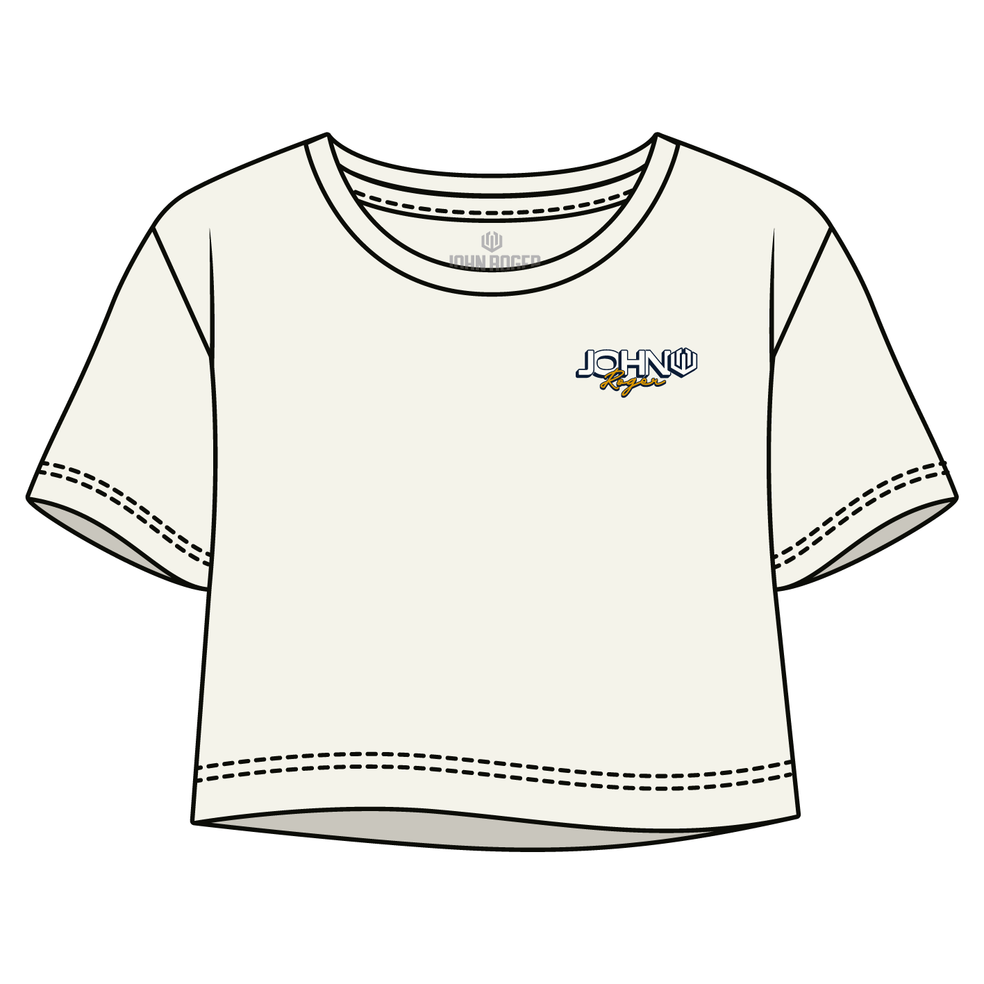 CROPPED OVERSIZED 3D TYPOGRAPHY JOHN ROGER - OFF WHITE