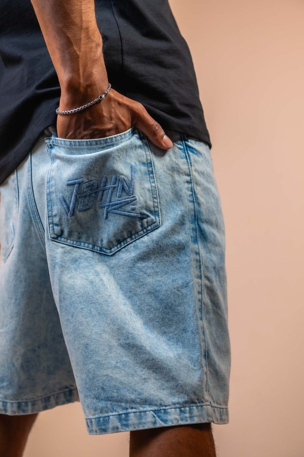 BERMUDA JORTS JEANS JOHN ROGER - DELAVE MARMORIZADO