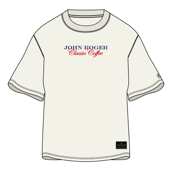 CAMISETA MALHÃO OVERSIZED CLASSIC COFFEE JOHN ROGER - OFF WHITE