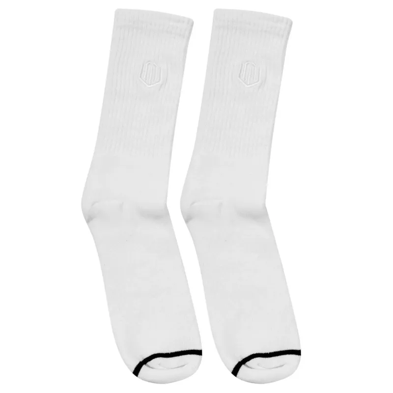 MEIA CANO ALTO JOHN ROGER BORDADO PREMIUM - BRANCA