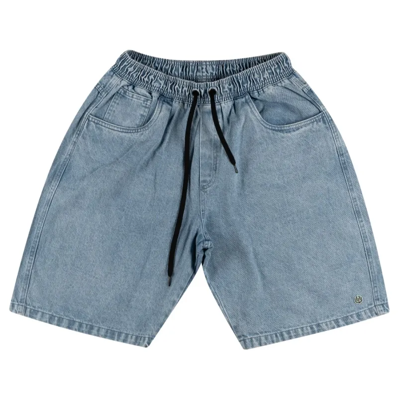 BERMUDA JEANS OVER 5 POCKETS ELASTICO JOHN ROGER - DELAVE MARMORIZADO