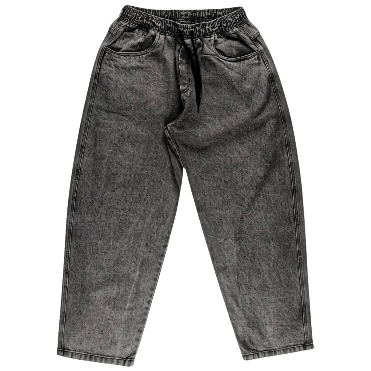 CALÇA JEANS BAGGY ELASTICO OVER - MARMORIZADA