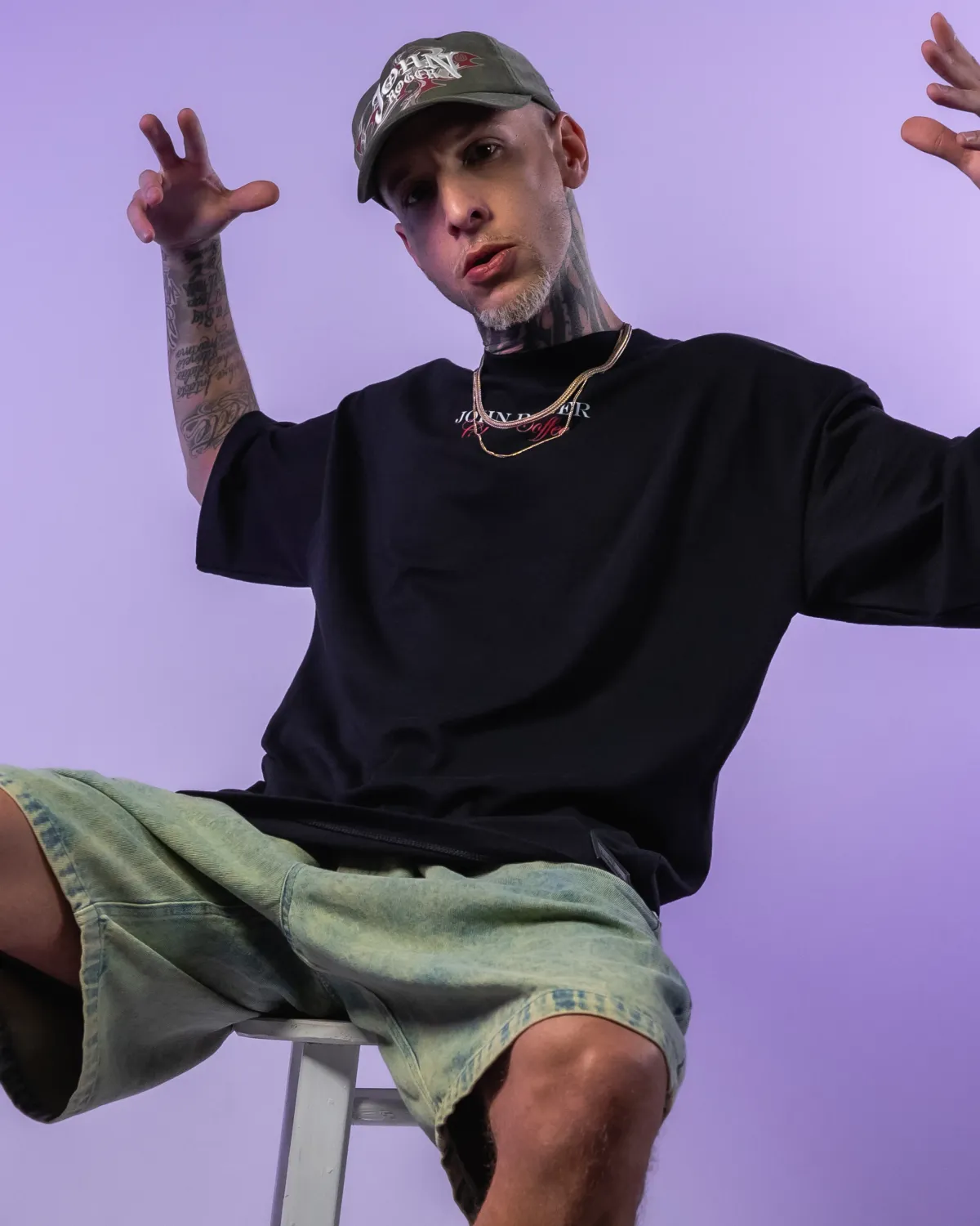 CAMISETA MALHÃO OVERSIZED CLASSIC COFFEE JOHN ROGER - PRETO