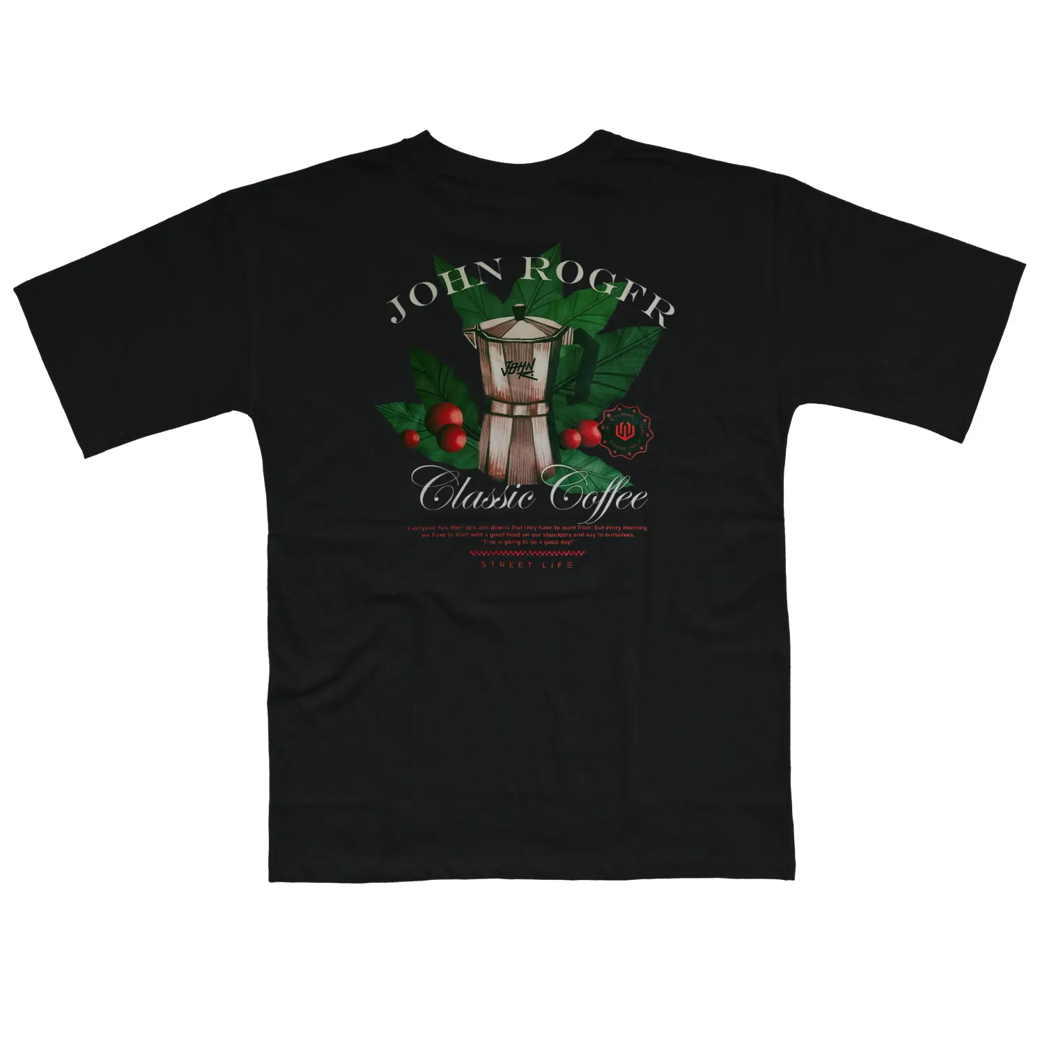 CAMISETA MALHÃO OVERSIZED CLASSIC COFFEE JOHN ROGER - PRETO