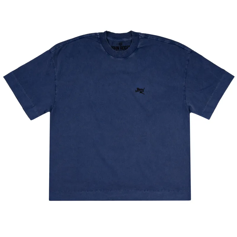 CAMISETA BOXY LAVADO JOHN ROGER ASSINATURA - ROYAL