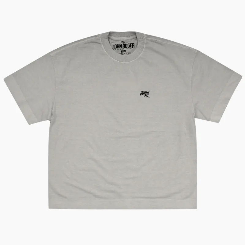 CAMISETA BOXY LAVADO JOHN ROGER SIGNATURE - GELO