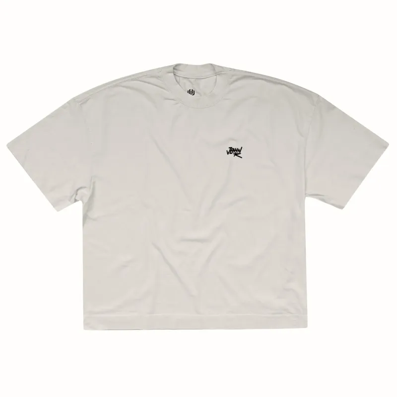CAMISETA BOXY LAVADO JOHN ROGER SIGNATURE - OFF WHITE