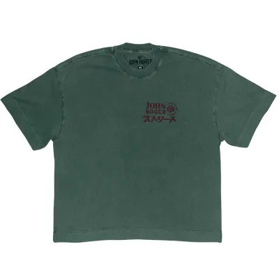 CAMISETA BOXY LAVADO JOHN ROGER COFFEE - VERDE