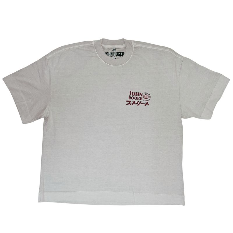 CAMISETA BOXY LAVADO JOHN ROGER COFFEE - GELO