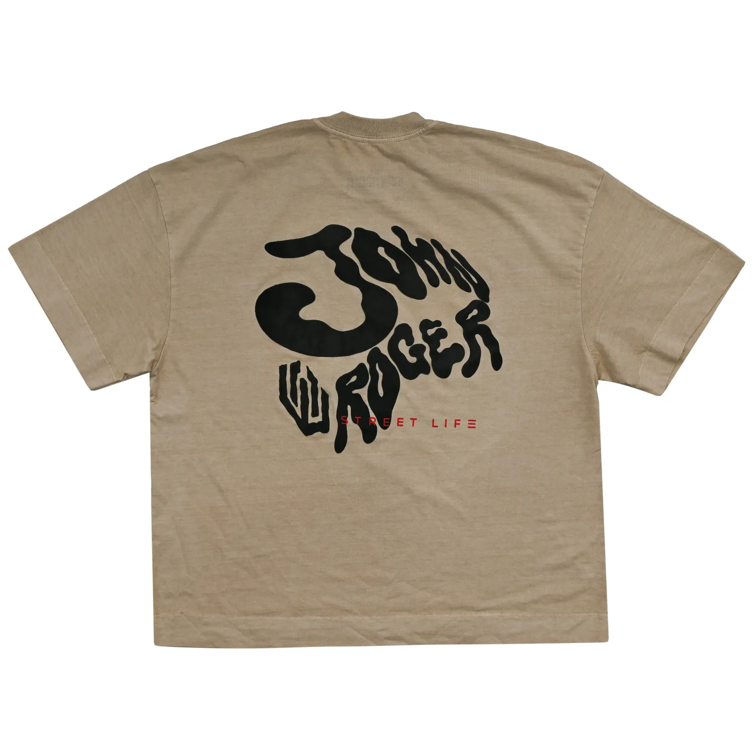 CAMISETA BOXY LAVADO JOHN ROGER PUFF - BEGE