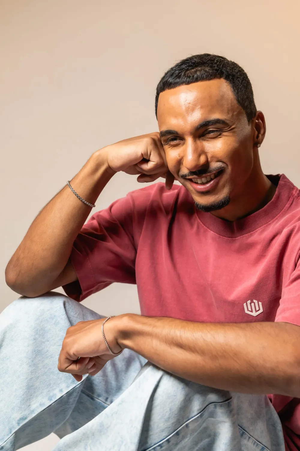 CAMISETA HEAVY OVERSIZED LAVADO JOHN ROGER LOGO OFICIAL - VERMELHO