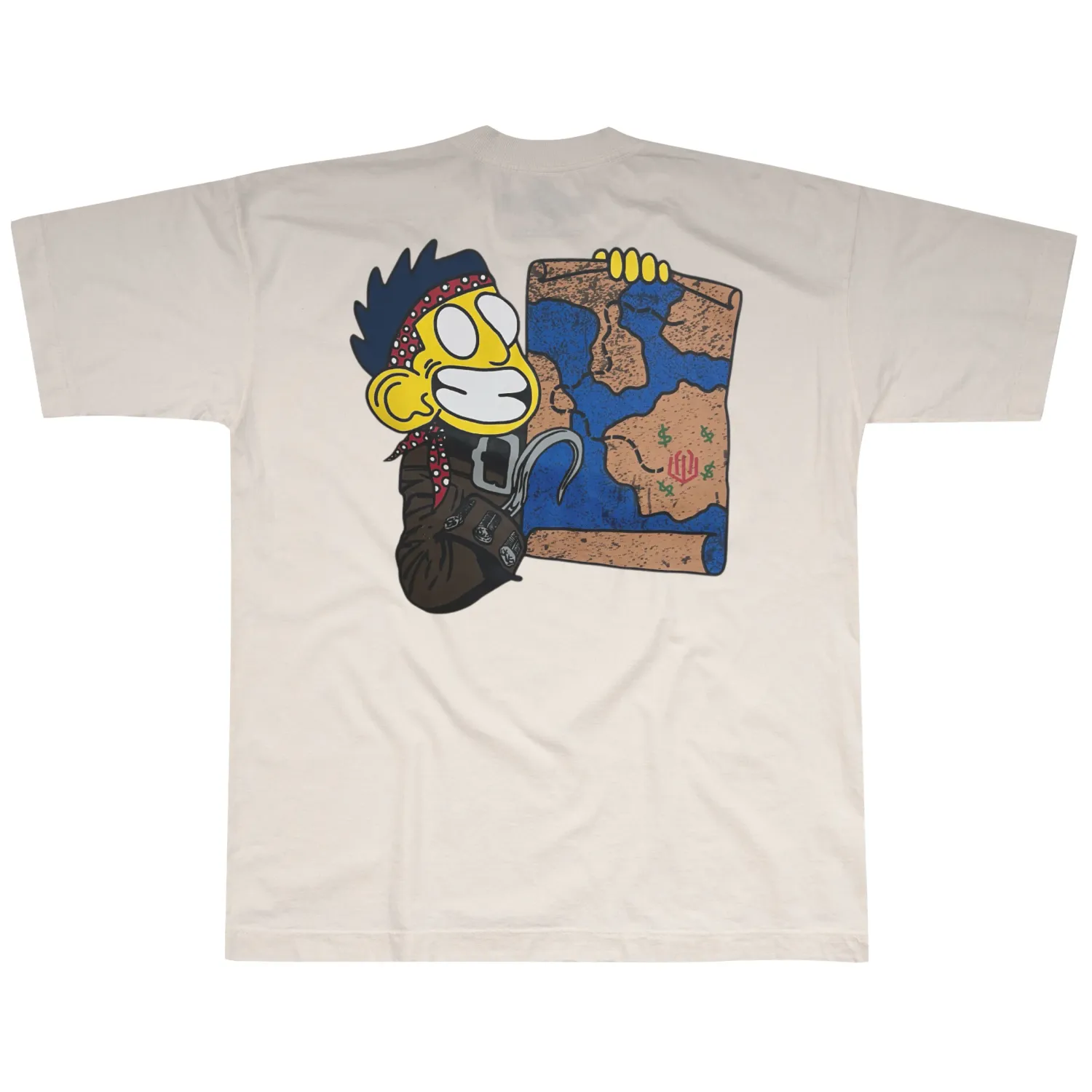 CAMISETA HEAVY OVERSIZED LAVADO JOHN ROGER MAP - OFF WHITE