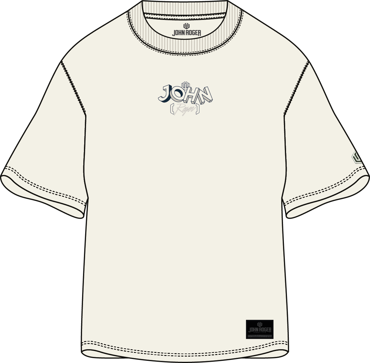 CAMISETA MALHÃO OVERSIZED STREET ART JOHN ROGER - OFF WHITE