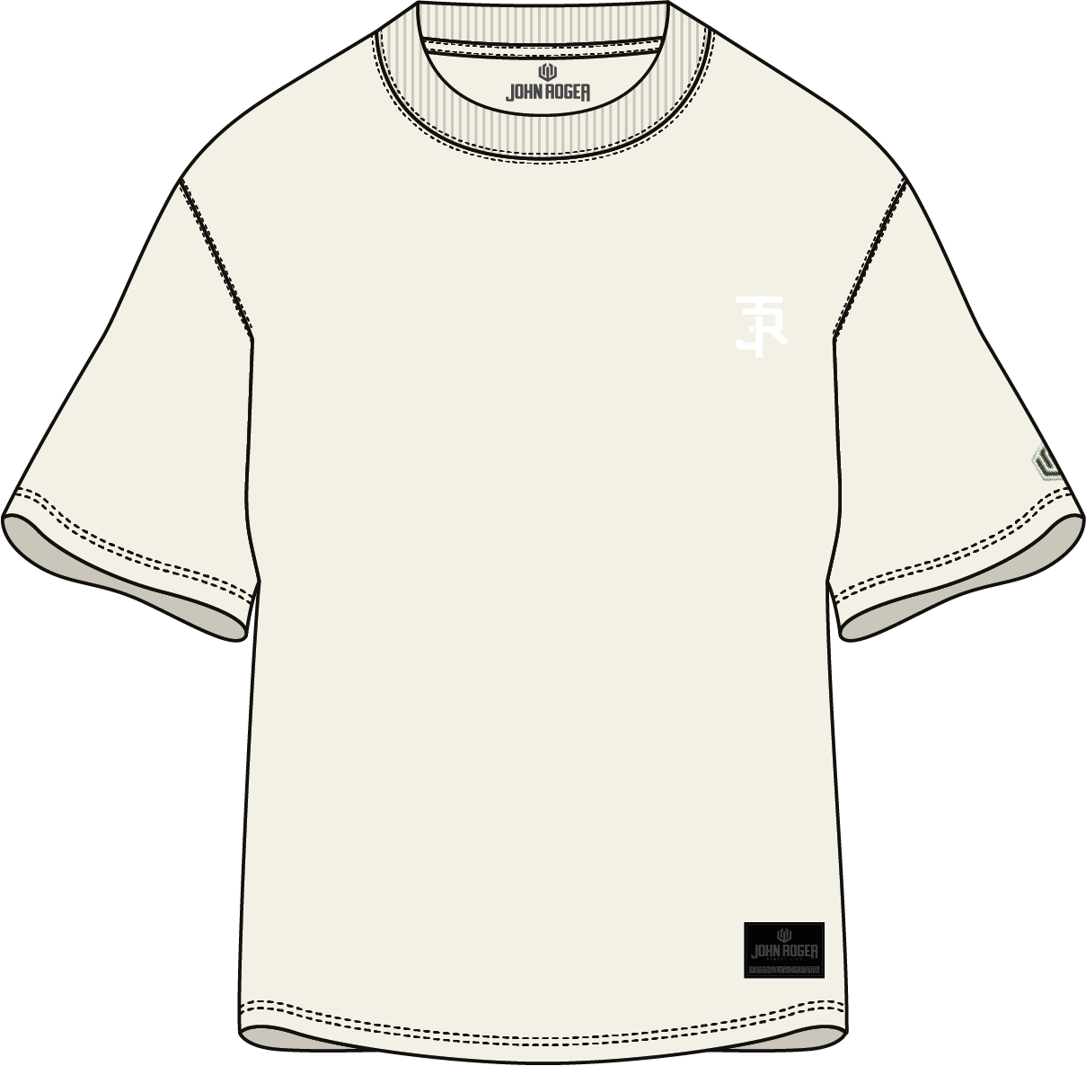 CAMISETA MALHÃO OVERSIZED LOGO JOHN ROGER - OFF WHITE