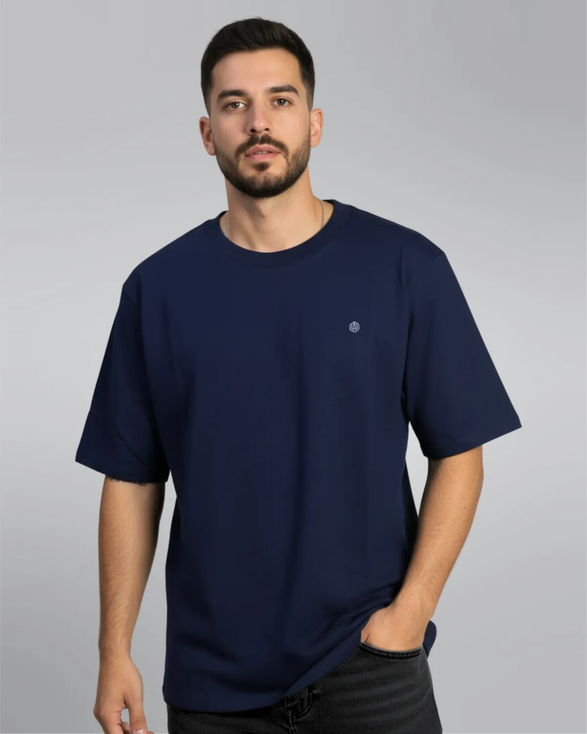 CAMISETA PEACH SKIN TOP COTTON - MARINHO