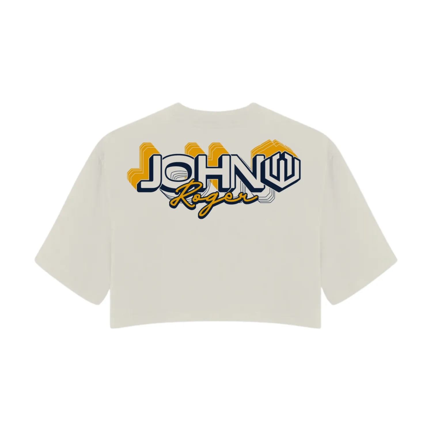 CROPPED OVERSIZED 3D TYPOGRAPHY JOHN ROGER - OFF WHITE