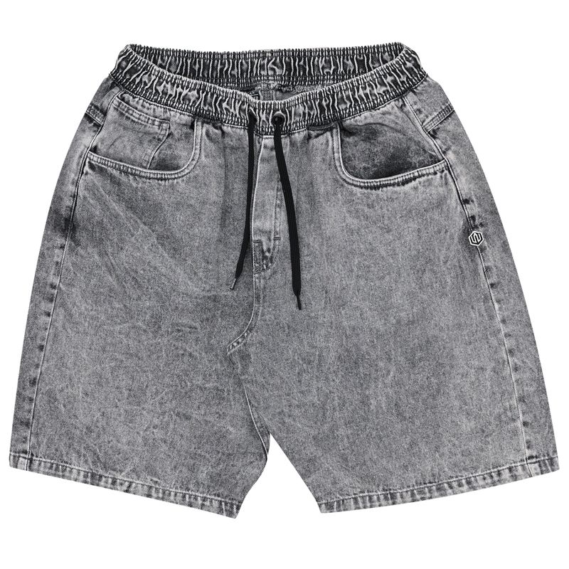 BERMUDA JEANS 5 POCKETS OVER ELASTICO JOHN ROGER - BLACK MARMORIZADO