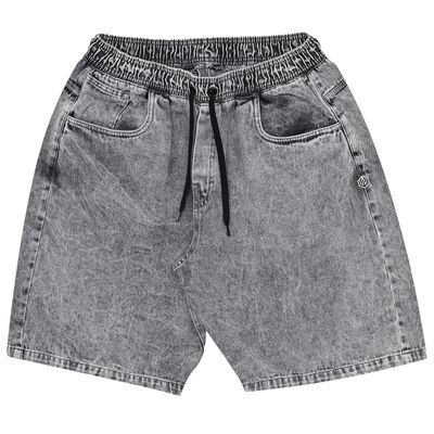 BERMUDA JEANS 5 POCKETS OVER ELASTICO JOHN ROGER - BLACK MARMORIZADO
