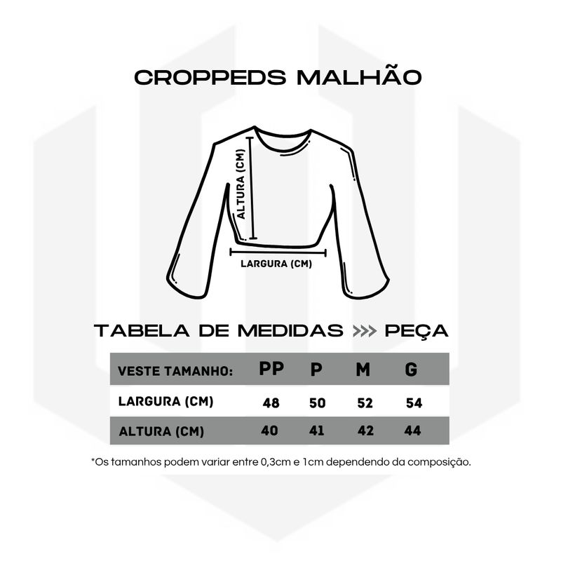 CROPPED MALHÃO MANGA LONGA ROYALT - PRETO