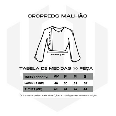 CROPPED MALHÃO MANGA LONGA ROYALT - PRETO