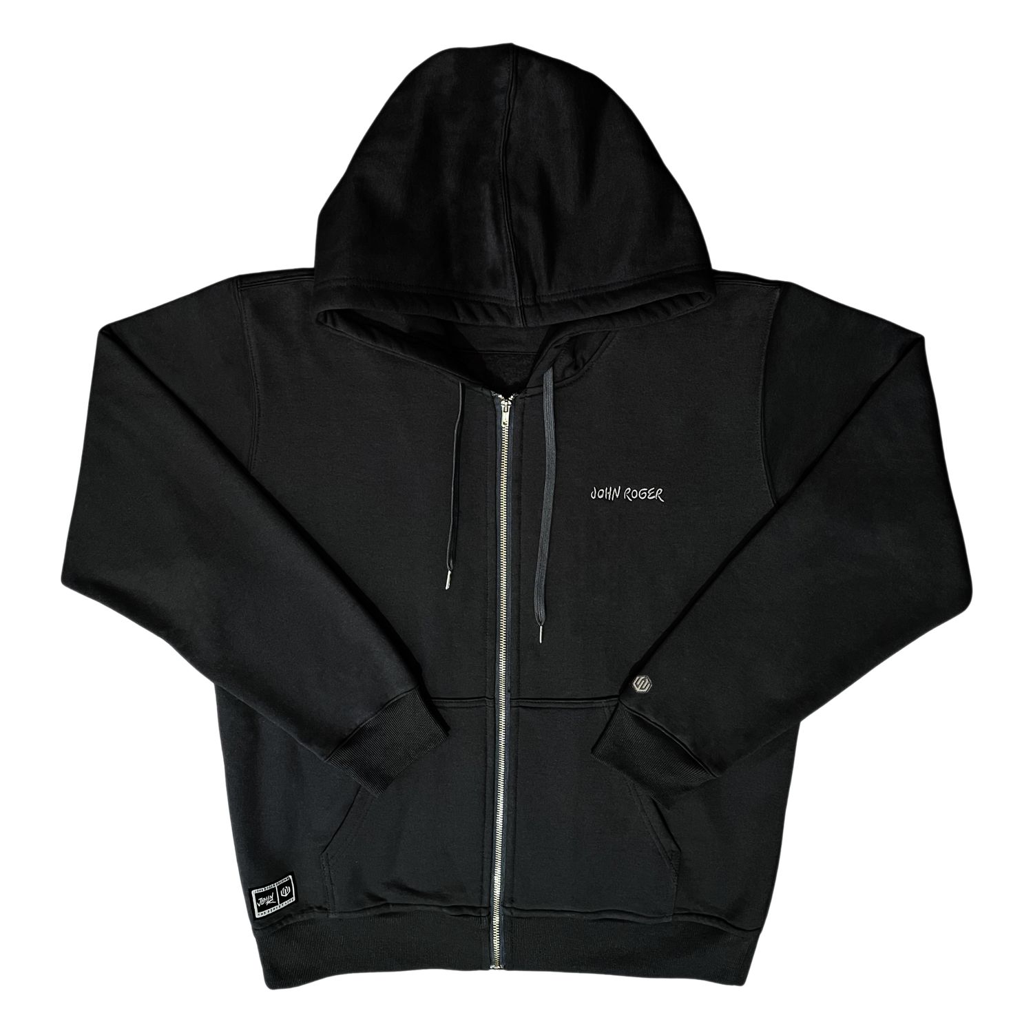 MOLETOM ZÍPER REGULAR BORDADO JOHN ROGER - PRETO