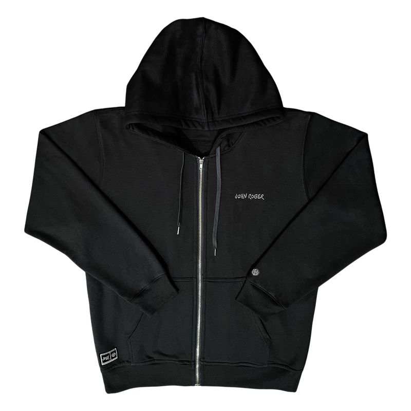 MOLETOM ZÍPER REGULAR BORDADO JOHN ROGER - PRETO