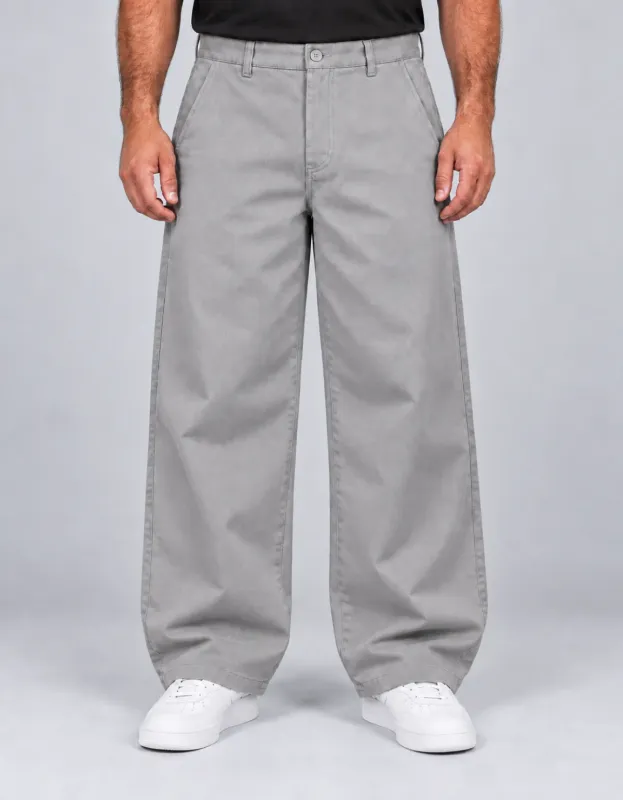 CALÇA SARJA  SOCIAL BAGGY - CINZA