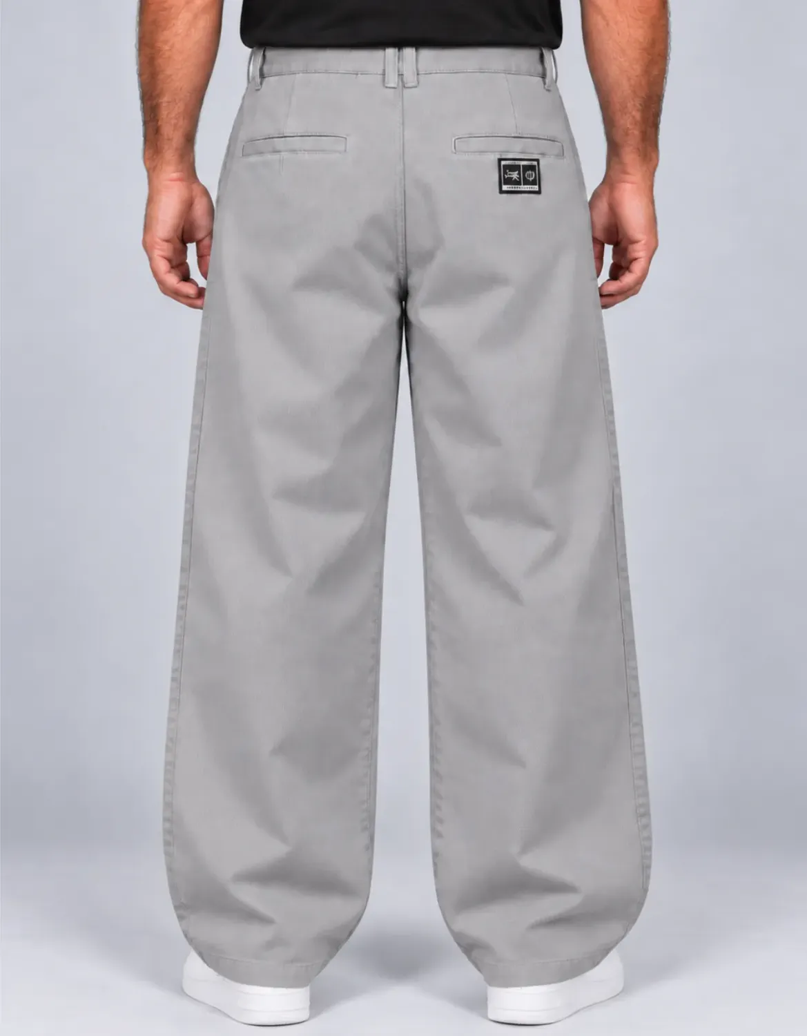 CALÇA SARJA  SOCIAL BAGGY - CINZA