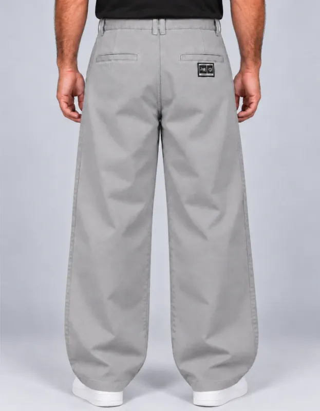 CALÇA SARJA  SOCIAL BAGGY - CINZA