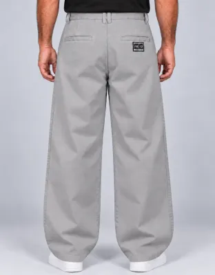 CALÇA SARJA  SOCIAL BAGGY - CINZA