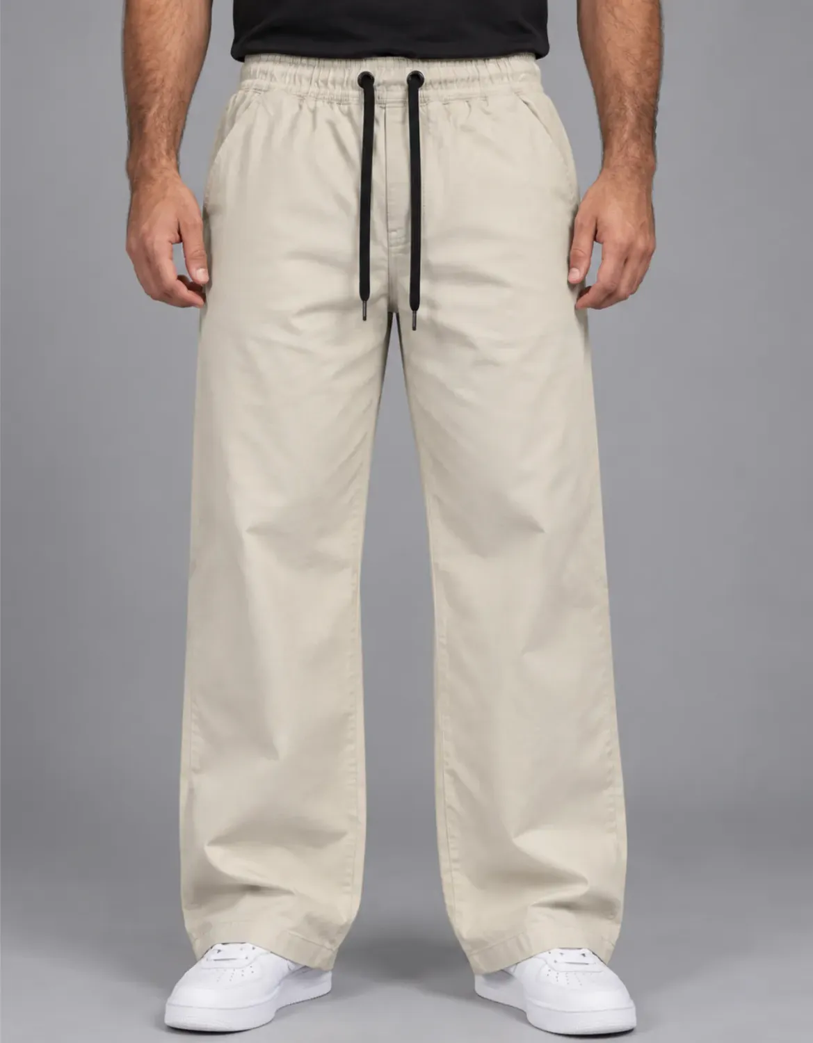 CALÇA ELASTICO SARJA STRETCH - AREIA