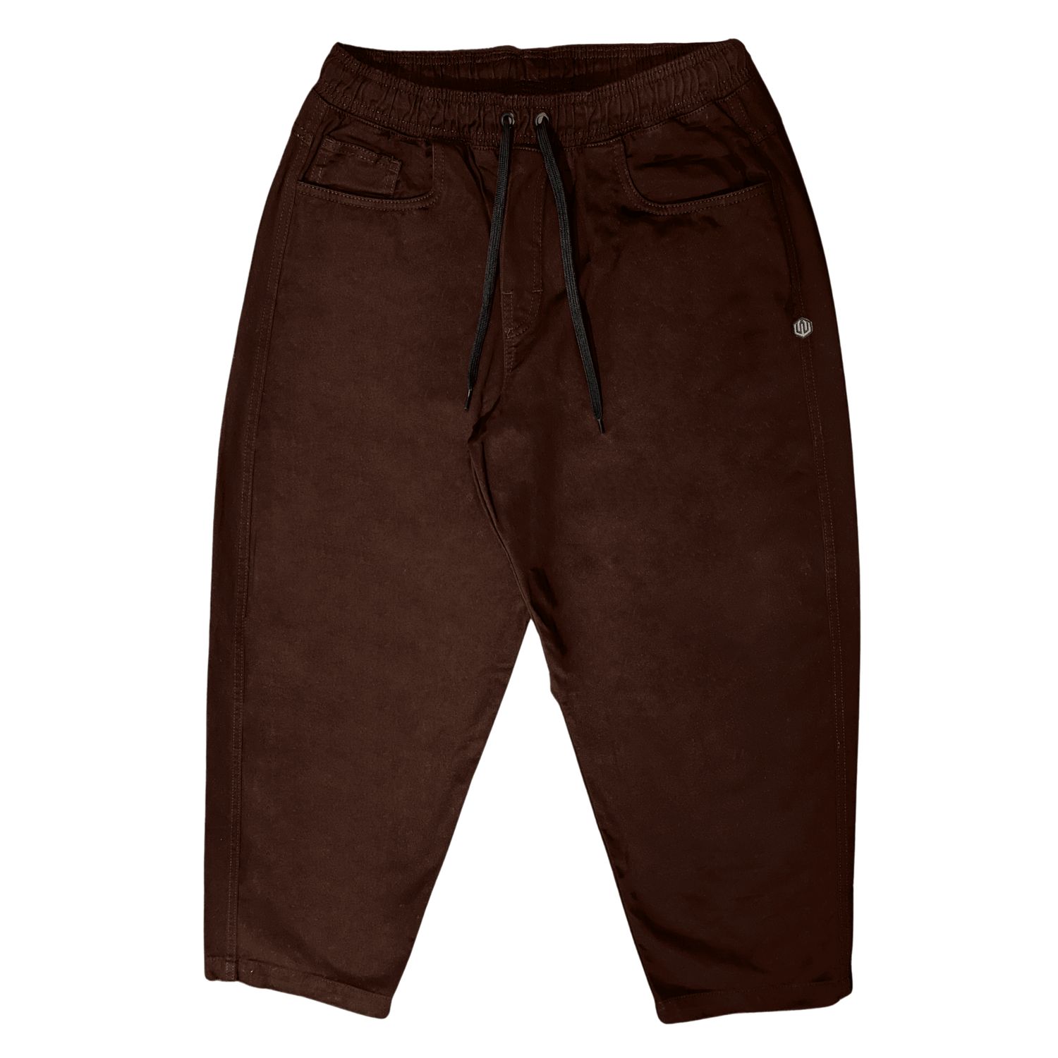 CALÇA JEANS BAGGY ELASTICO OVER - MARROM