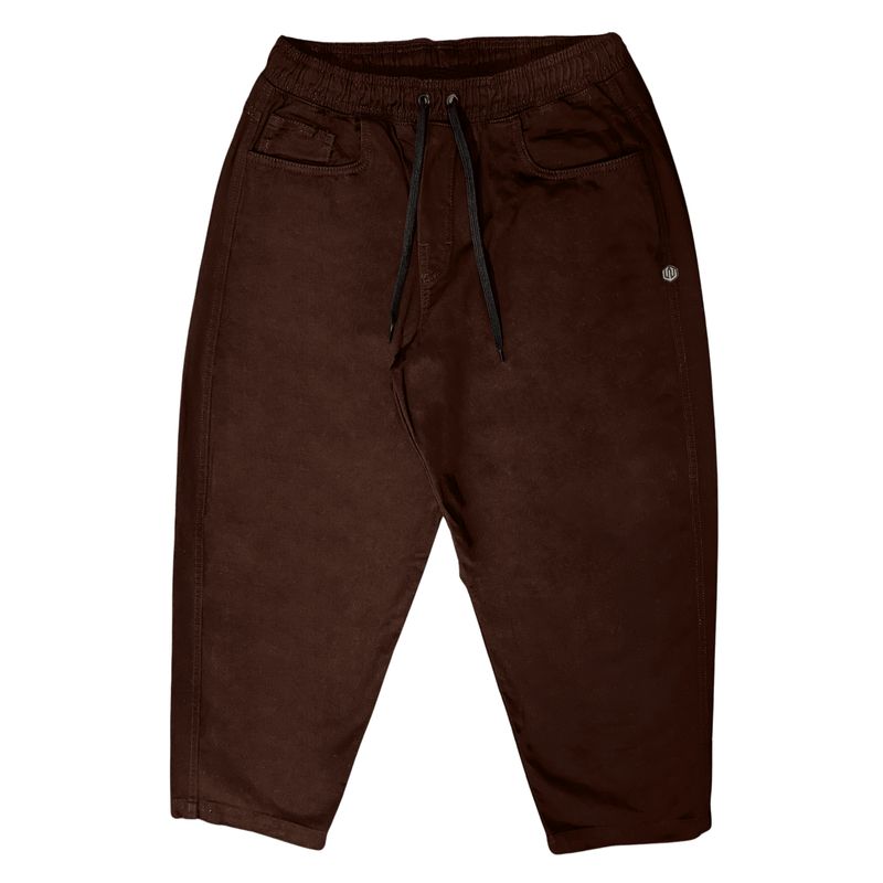 CALÇA JEANS BAGGY ELASTICO OVER - MARROM