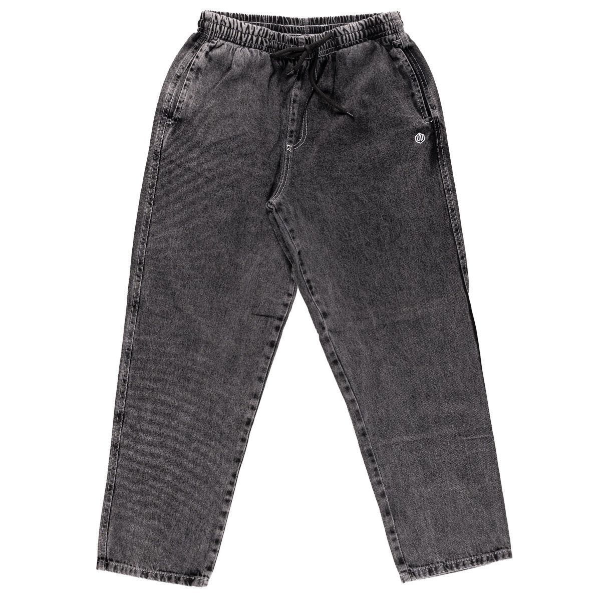 CALÇA RETA JEANS MESCLA ESCURO MASCULINO COM CORDAO