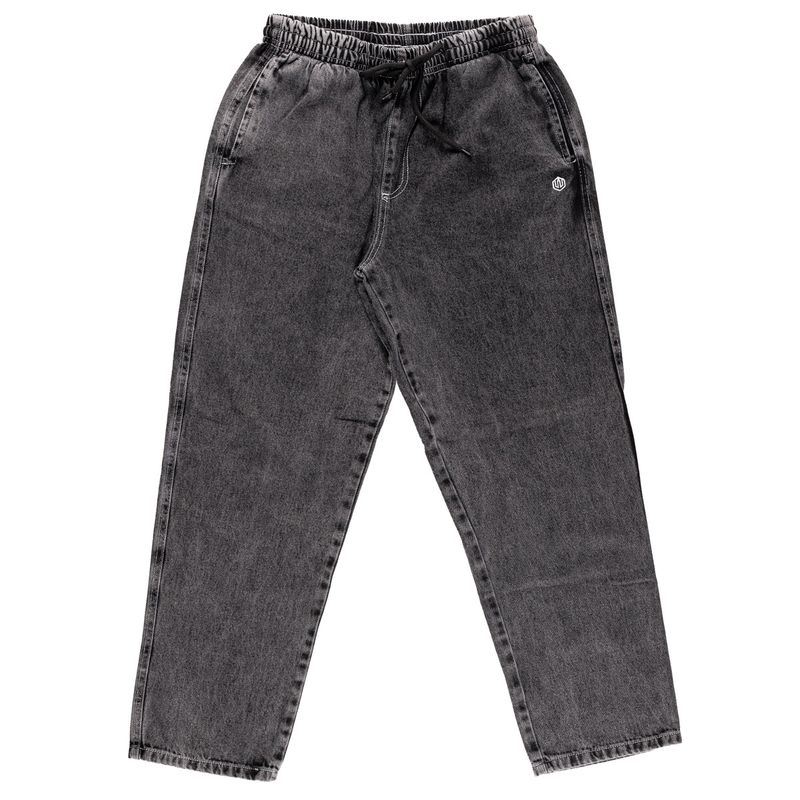 CALÇA RETA JEANS MESCLA ESCURO MASCULINO COM CORDAO
