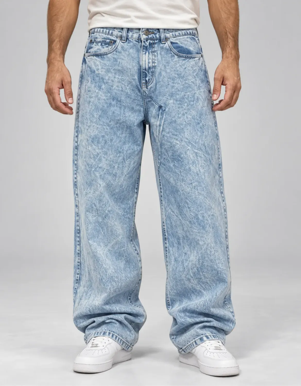 CALÇA JEANS COZ OVERSIZED JOHN ROGER - DELAVE MARMORIZADO