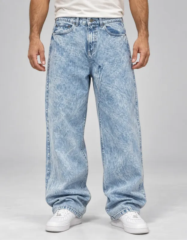 CALÇA JEANS COZ OVERSIZED JOHN ROGER - DELAVE MARMORIZADO