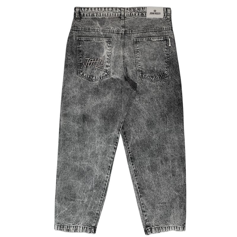 CALÇA JEANS COZ OVERSIZED JOHN ROGER - BLACK MARMORIZADO