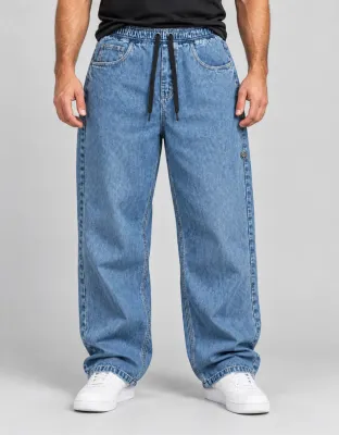 CALÇA BAGGY ELASTICO JEANS JOHN ROGER - DELAVE MARMORIZADA