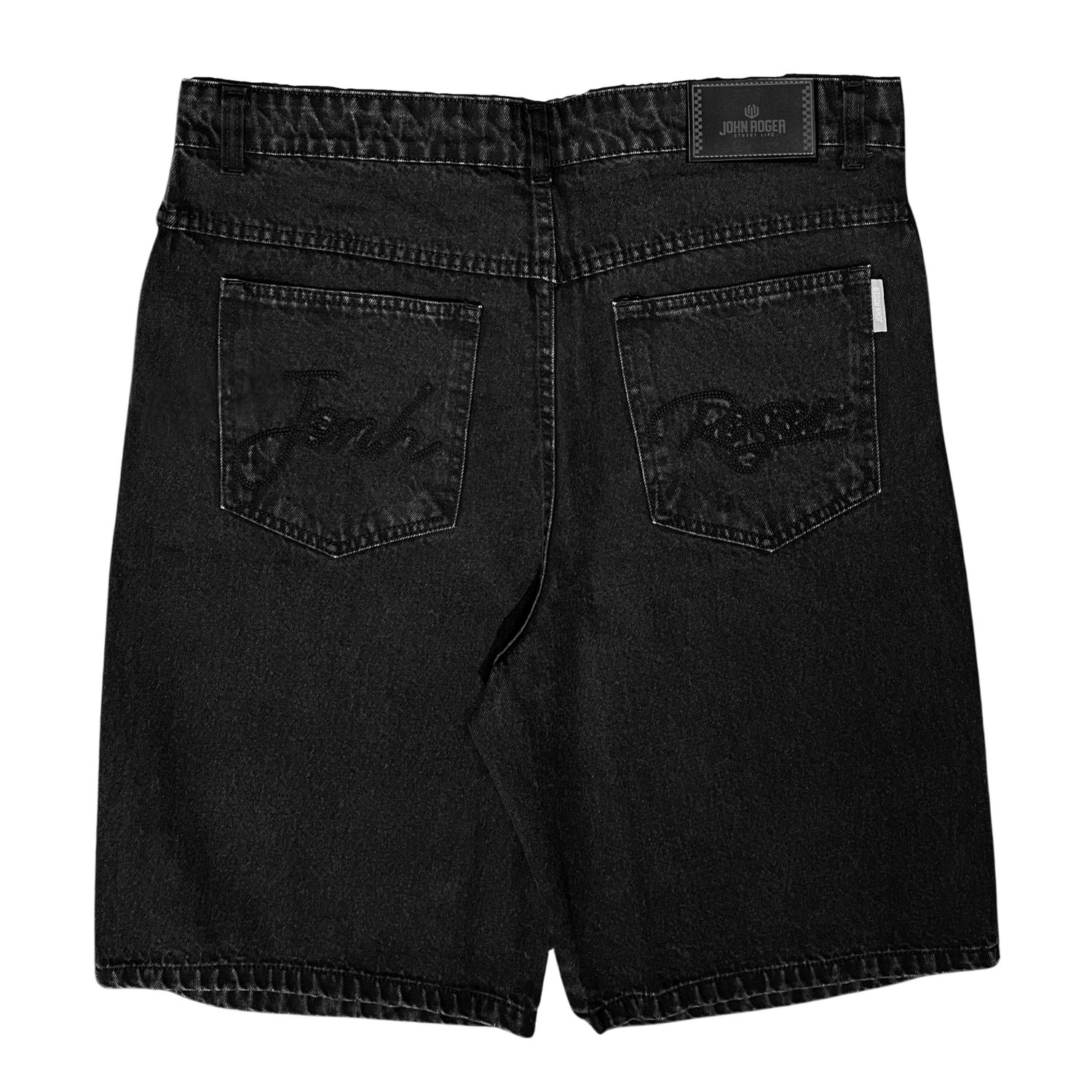 BERMUDA JORTS JEANS BORDADO JOHN ROGER - BLACK STONED