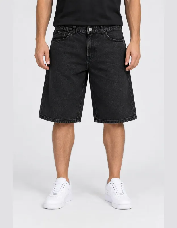 BERMUDA JORTS JEANS BORDADO JOHN ROGER - BLACK STONED