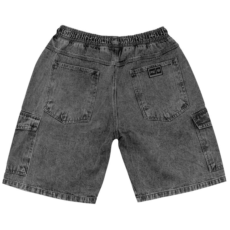 BERMUDA BAGGY CARGO JEANS JOHN ROGER - BLACK MARMORIZADO