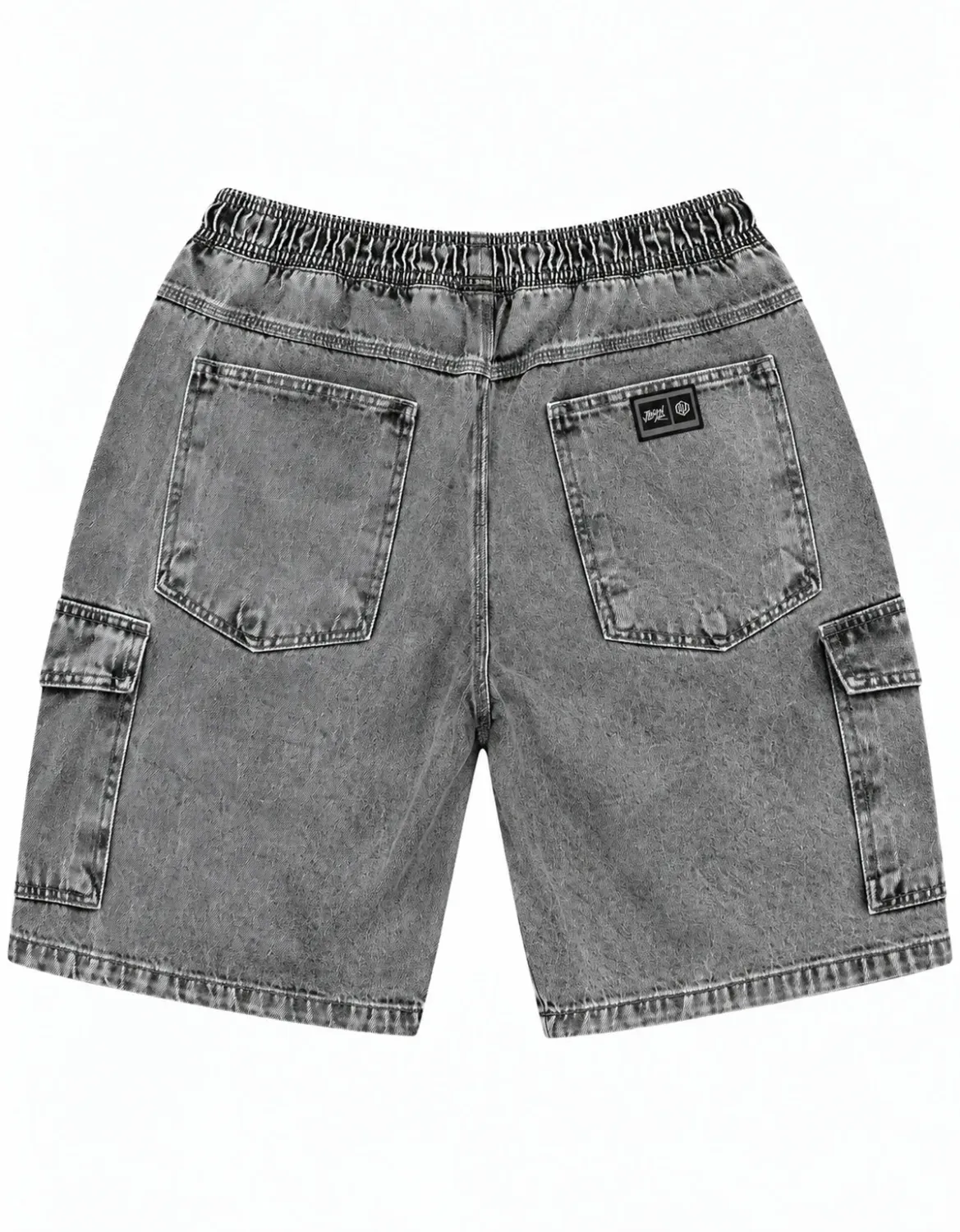 BERMUDA BAGGY CARGO JEANS JOHN ROGER - BLACK MARMORIZADO
