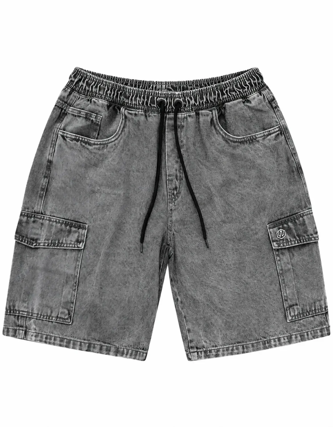BERMUDA BAGGY CARGO JEANS JOHN ROGER - BLACK MARMORIZADO