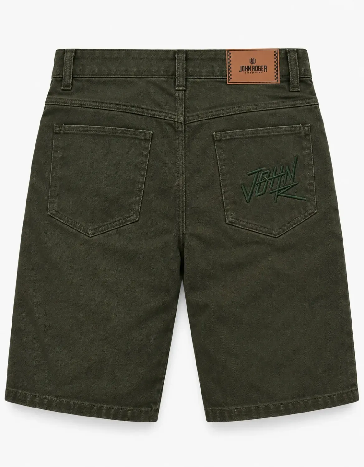 BERMUDA SARJA COZ 5 POCKETS JOHN ROGER - VERDE MILITAR