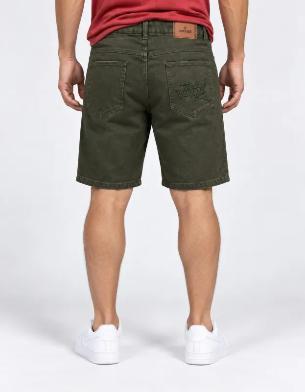 BERMUDA SARJA COZ 5 POCKETS JOHN ROGER - VERDE MILITAR
