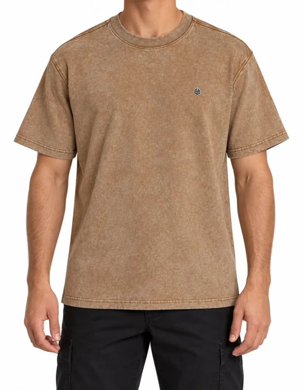CAMISETA MARMORIZADA IMPORTADA - OCRE